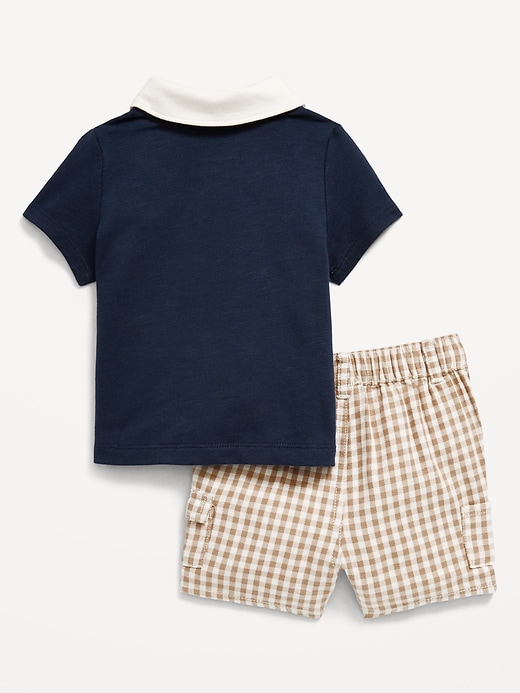 View large product image 2 of 3. Little Navy Organic-Cotton Polo Shirt and Shorts Set for Baby