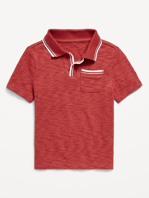 View large product image 1 of 1. Short-Sleeve Collared Pocket Shirt for Toddler Boys