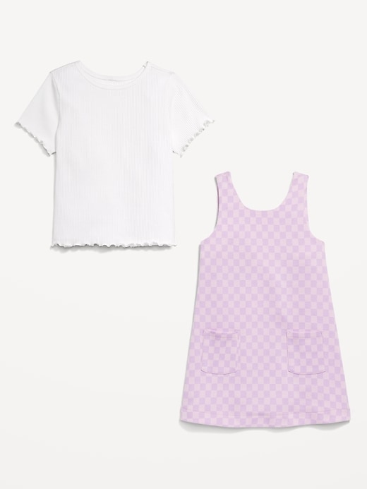 View large product image 2 of 2. Sleeveless Pocket Dress and T-Shirt Set for Toddler Girls
