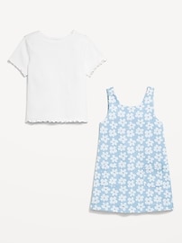 View large product image 3 of 4. Sleeveless Pocket Dress and T-Shirt Set for Toddler Girls