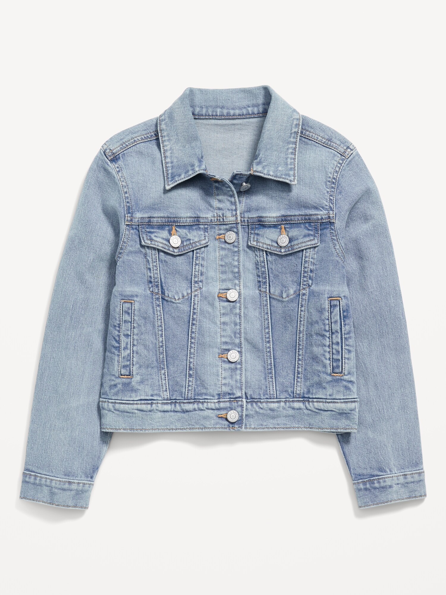 Куртка Old Navy Jean Trucker Jacket для девочек, цвет: Светлая варка — фото 2
