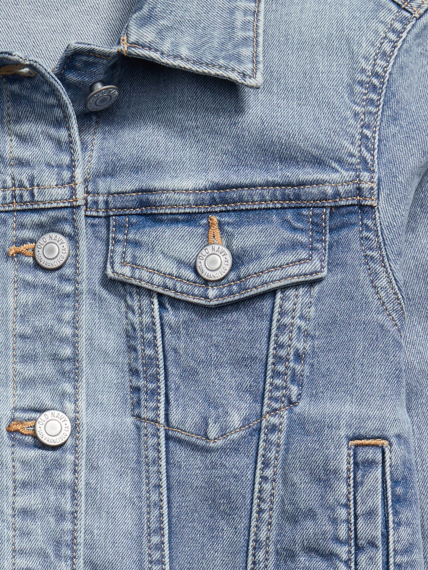 Куртка Old Navy Jean Trucker Jacket для девочек, цвет: Светлая варка — фото 4