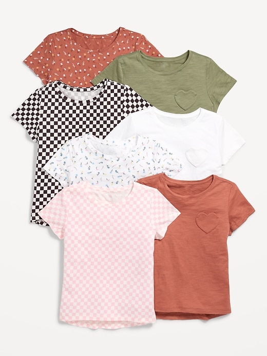 View large product image 1 of 2. Softest Short-Sleeve T-Shirt 7-Pack for Girls
