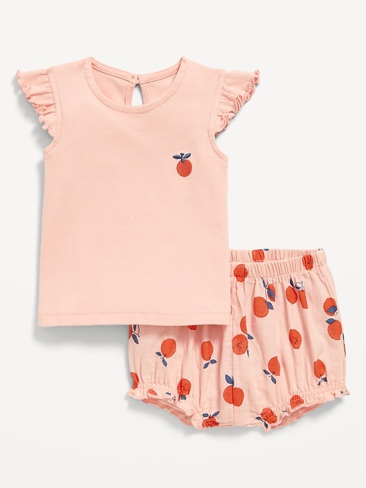 View large product image 1 of 2. Little Navy Organic-Cotton Top and Shorts for Baby