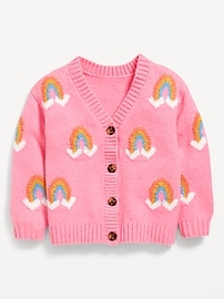 View large product image 3 of 3. Printed Button-Front Cardigan Sweater for Toddler Girls