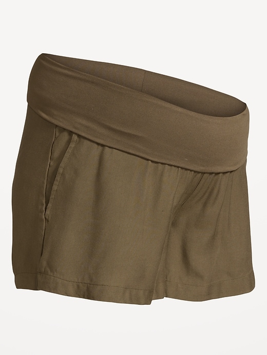 Image number 2 showing, Maternity Rollover Panel Playa Shorts -- 4-inch inseam