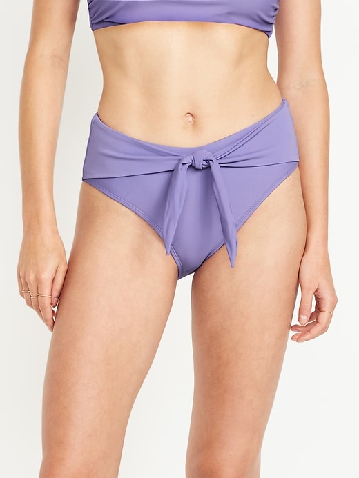 Image number 1 showing, High-Waisted Bikini Swim Bottoms