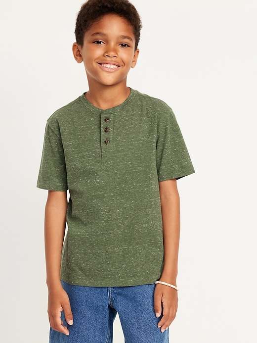 View large product image 1 of 3. Short-Sleeve Henley T-Shirt for Boys