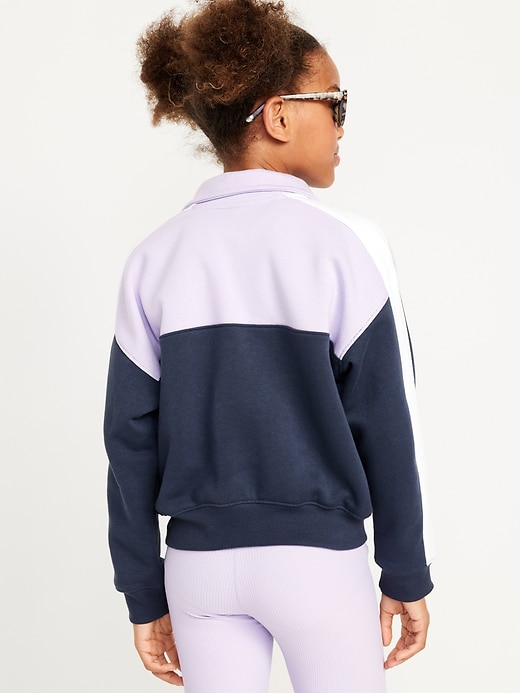 View large product image 2 of 4. Long-Sleeve Quarter Zip Sweatshirt for Girls