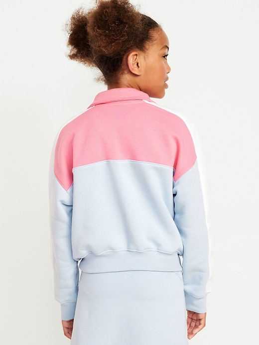 View large product image 2 of 4. Long-Sleeve Quarter Zip Sweatshirt for Girls