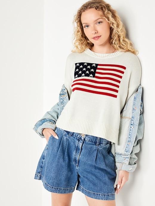 Image number 3 showing, Crew-Neck Flag Sweater