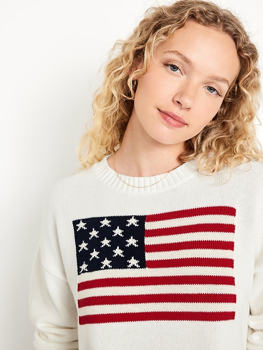 Image number 5 showing, Crew-Neck Flag Sweater