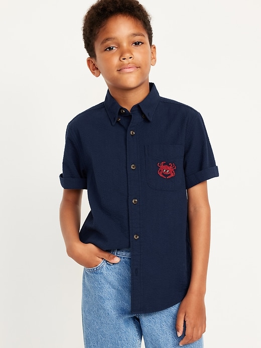 View large product image 1 of 4. Matching Short-Sleeve Graphic Pocket Shirt for Boys