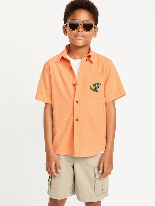 View large product image 1 of 4. Matching Short-Sleeve Graphic Pocket Shirt for Boys