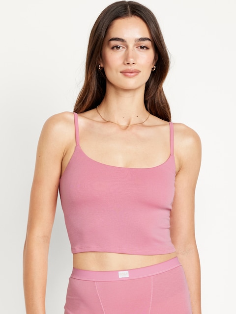 Rib-Knit Brami Top - Spray Rose