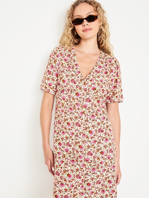 Image number 3 showing, Button-Down Crepe Mini Dress