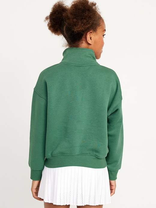 View large product image 2 of 5. Long-Sleeve Quarter Zip Sweatshirt for Girls
