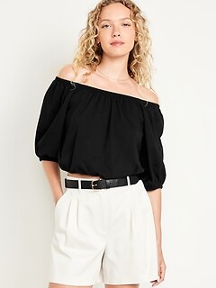 未使用タグ付‼️ Ponte Off-Shoulder Top mnavy M Off-Shoulder Top | Old Navy