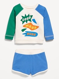 View large product image 3 of 3. Crew-Neck Graphic Sweatshirt and Shorts Set for Baby