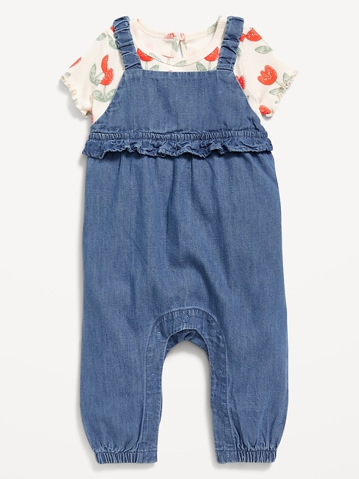 View large product image 1 of 3. Little Navy Organic-Cotton T-Shirt and Jumpsuit Set for Baby