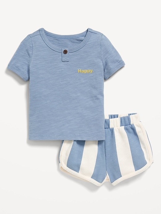 View large product image 1 of 3. Little Navy Organic-Cotton T-Shirt and Shorts Set for Baby