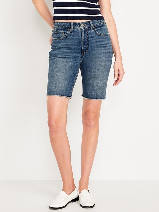 Image number 1 showing, High-Waisted OG Jean Shorts -- 9-inch inseam