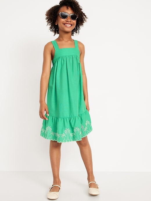 View large product image 1 of 4. Sleeveless Embroidered Dress for Girls