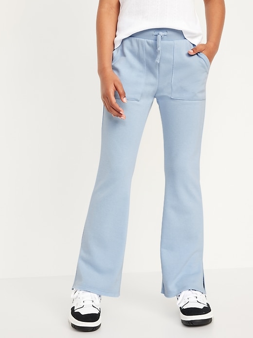 View large product image 1 of 5. French-Terry Side-Slit Flare Sweatpants for Girls