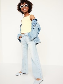 View large product image 3 of 4. High-Waisted Super Baggy Flare Jeans for Girls