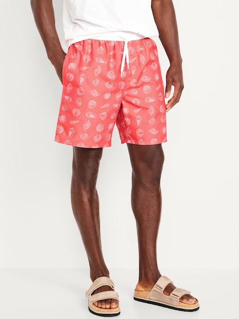 Printed Swim Trunks -- 7-inch inseam