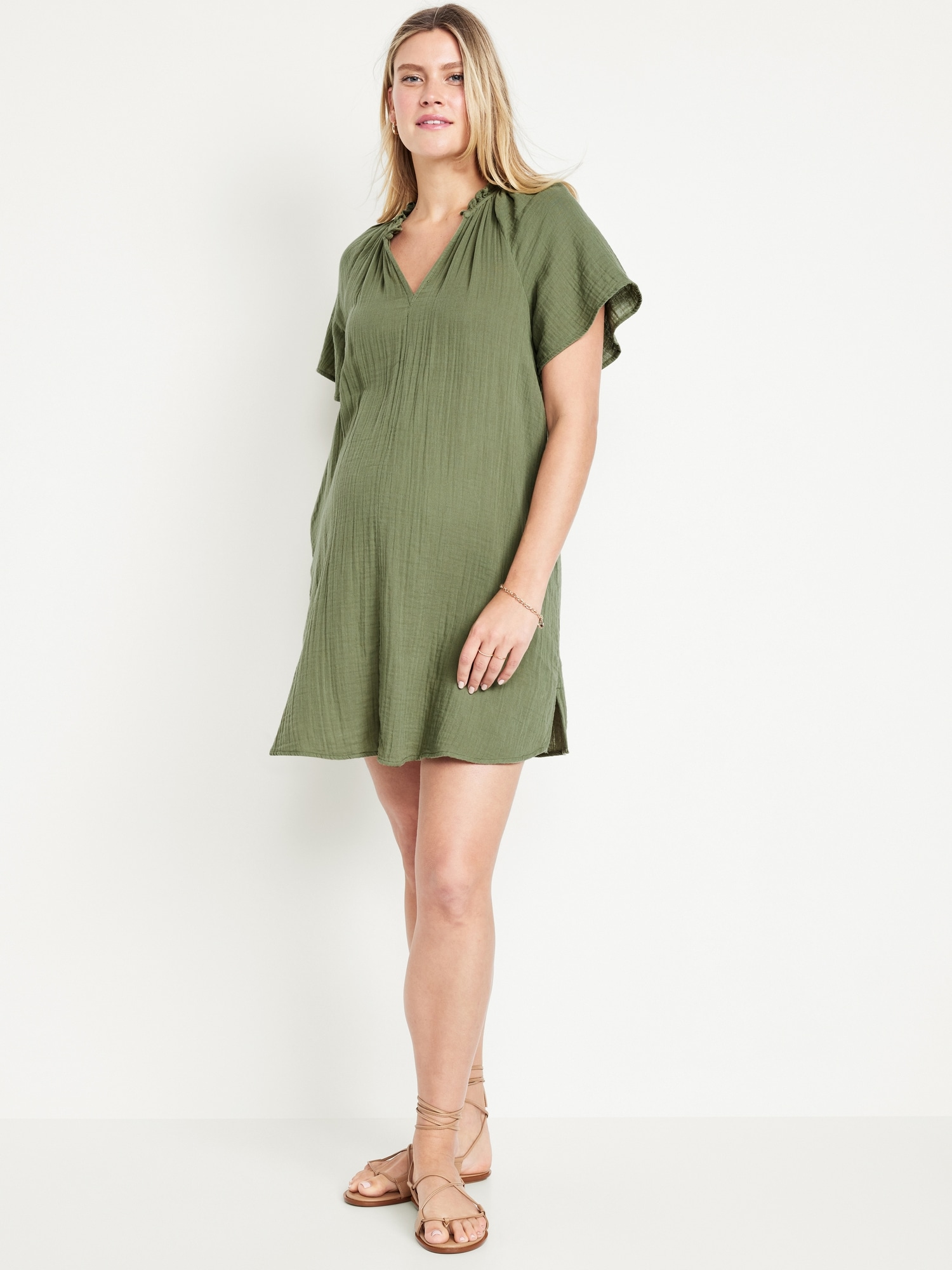 Maternity Short Sleeve Swing Dress
