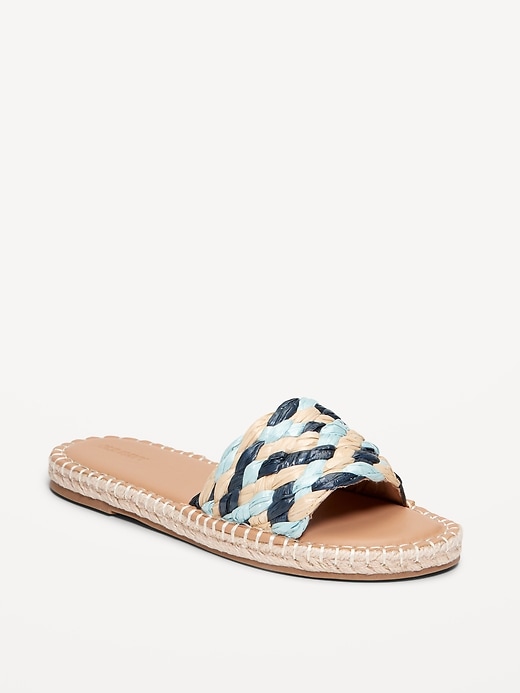 Image number 1 showing, Raffia Espadrille Slide Sandal