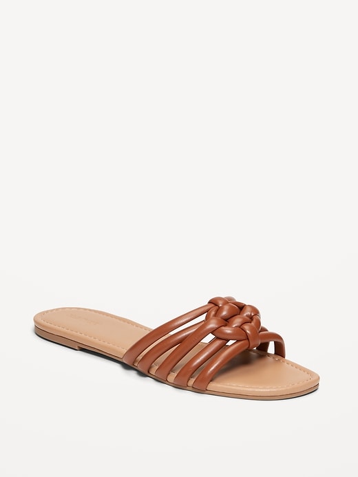 Image number 1 showing, Knotted Puff Slide Sandals