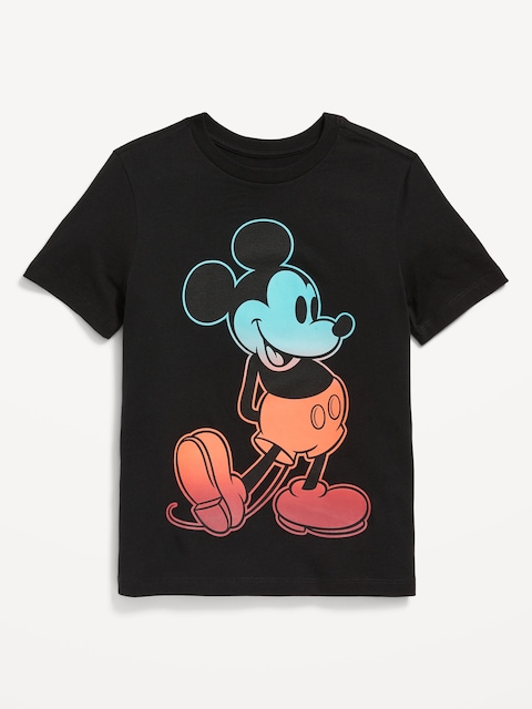 Disney© Mickey Mouse Gender-Neutral Graphic T-Shirt for Kids - Black Jack