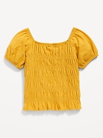 View large product image 3 of 4. Puff-Sleeve Smocked Top for Girls