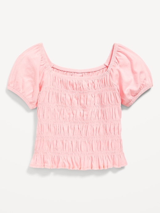 View large product image 2 of 4. Puff-Sleeve Smocked Top for Girls