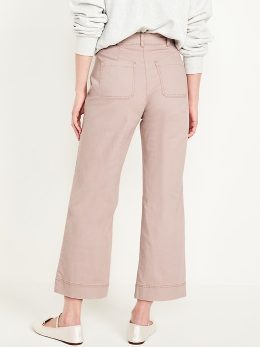 Image number 2 showing, High-Waisted Cropped Wide-Leg Pants