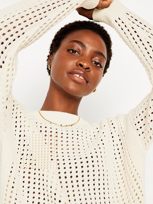 Image number 5 showing, Open-Stitch Sweater