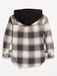 View large product image 3 of 3. Long-Sleeve Hooded Flannel Shirt for Girls