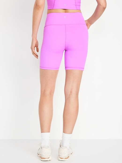 Image number 7 showing, High-Waisted PowerSoft Ribbed Biker Shorts -- 6-inch inseam