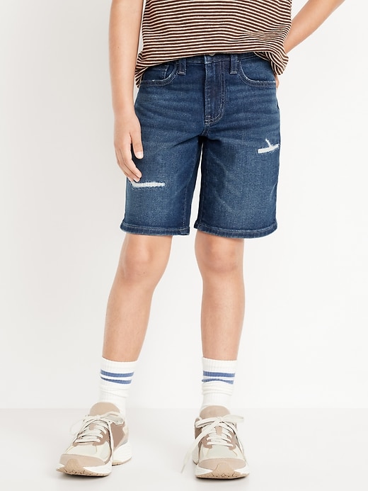 View large product image 1 of 5. Above Knee 360° Stretch Ripped Jean Shorts for Boys