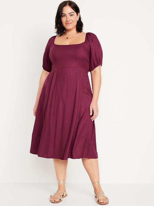 Image number 7 showing, Fit & Flare Crepe Midi Dress