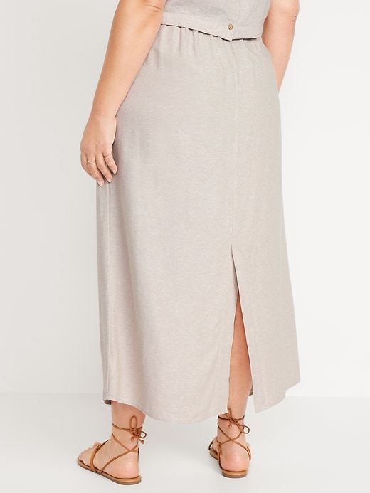 Image number 8 showing, Linen-Blend Maxi Skirt