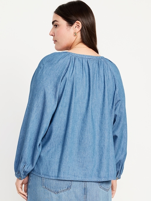 Image number 6 showing, Split-Neck Button-Down Top