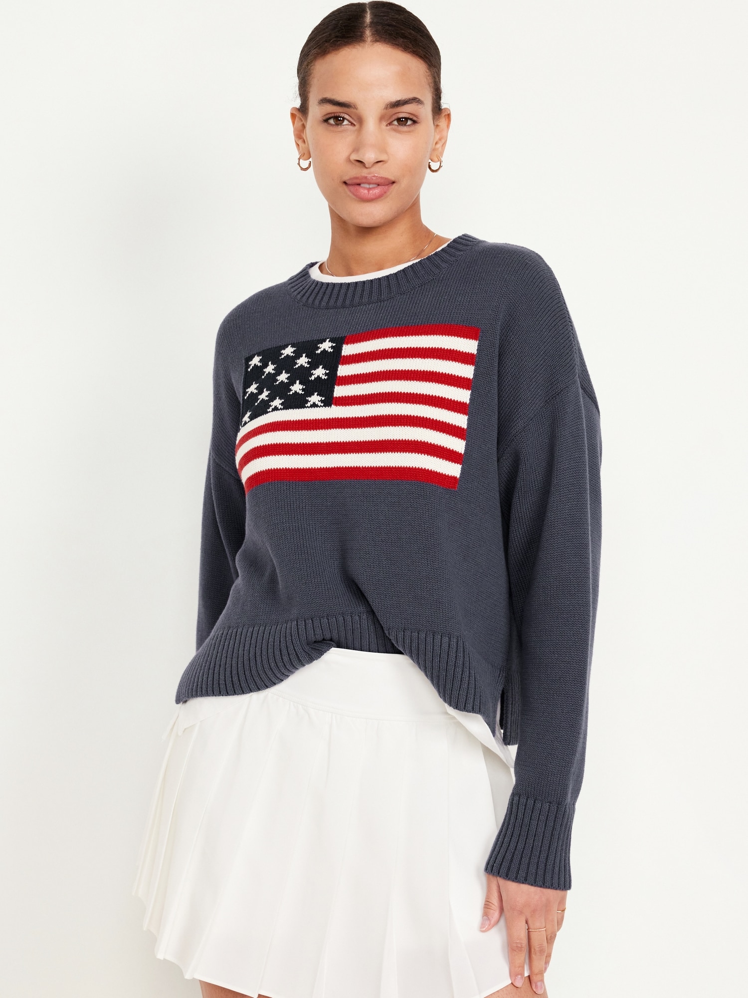 Crew-Neck Flag Sweater