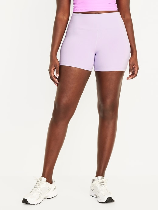 Image number 5 showing, High-Waisted PowerSoft Biker Shorts -- 4-inch inseam