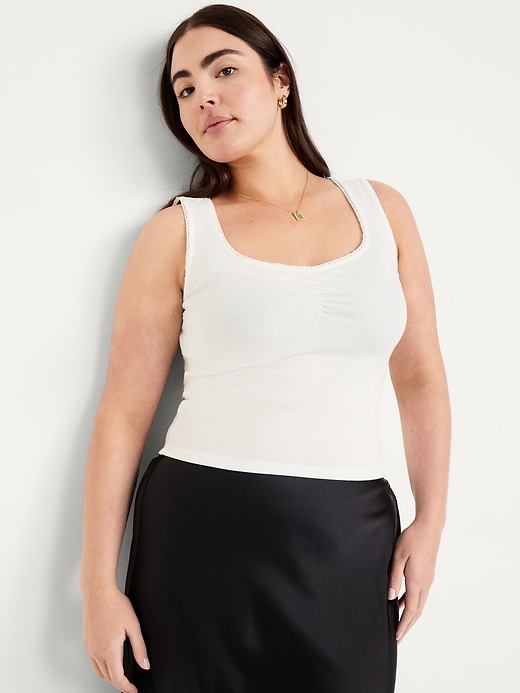 Image number 3 showing, Cinched Rib-Knit Tank Top