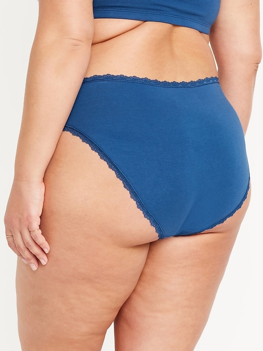 Image number 8 showing, High-Waisted Lace-Trim Bikini Underwear