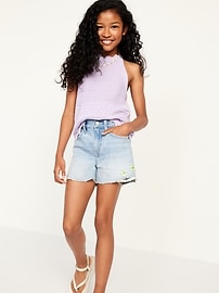 View large product image 3 of 5. High-Waisted Ripped Jean Shorts for Girls