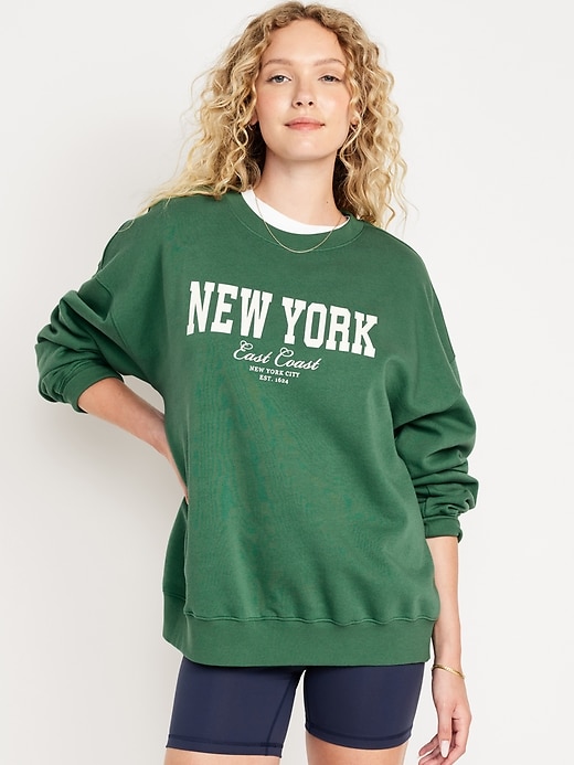 Image number 1 showing, Oversized Graphic Tunic Sweatshirt